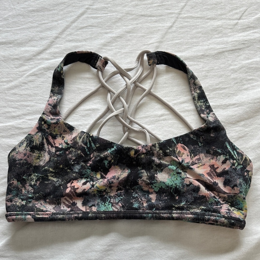 Lululemon Floral Crisscross Back Sports Bra